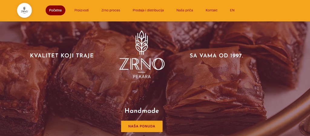 Zrno — početna strana sajta